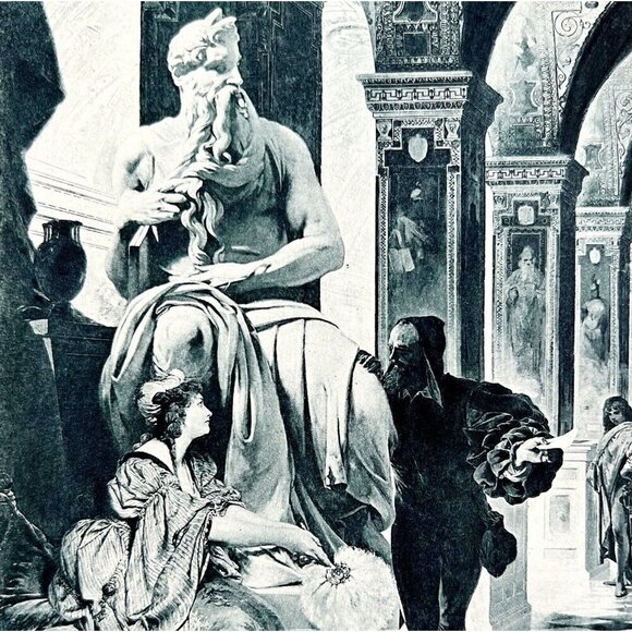 Michelangelo And Vittoria Colonna Photo Gravure Victorian 1894 Art DWS11 - Picture 1 of 3